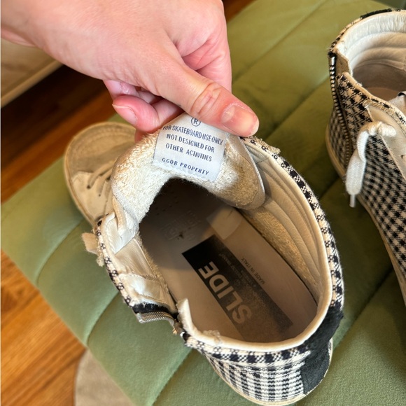 GOLDEN GOOSE SLIDE HIGH TOPS Gingham - Picture 7 of 9